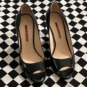 Black Prada Wedges Size: 36.5